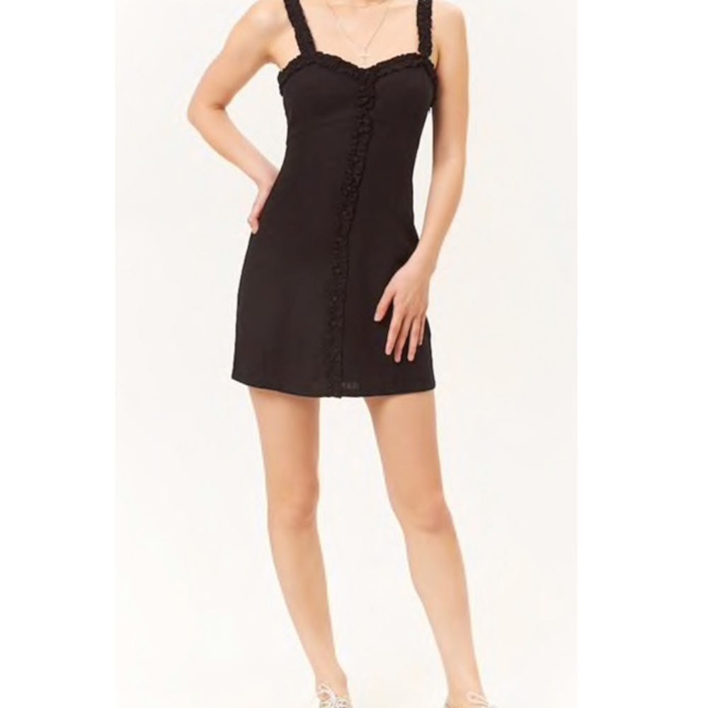 Black ruffle dress